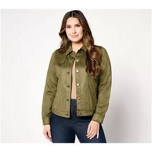 Belle by Kim Gravel PerSuede Me Trucker Jacket Loden Medium A655159